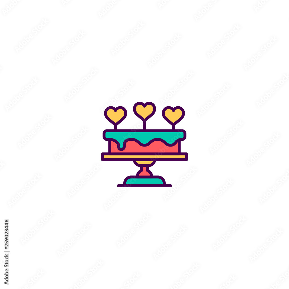 Fototapeta premium Wedding cake Icon Design. Lifestyle icon vector design