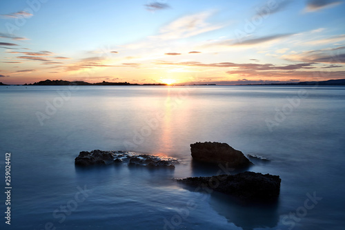 Sunset over the Greek sea 