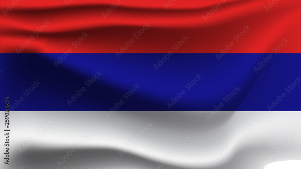 Fototapeta premium Russia flag waving with the wind, 3D illustration