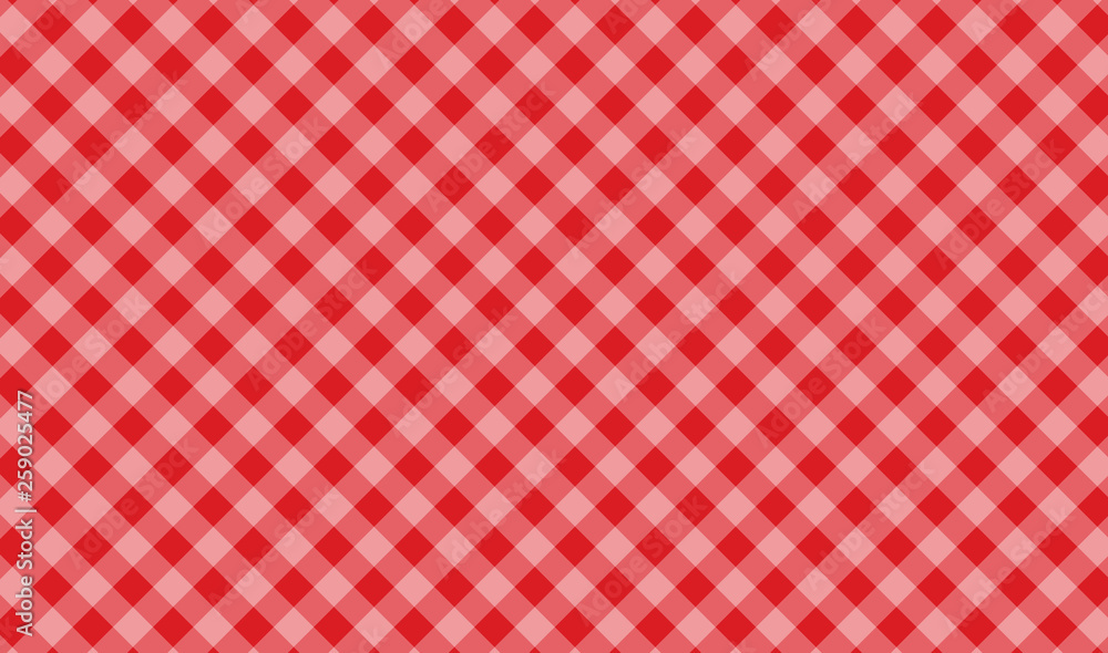 Fototapeta Red checkered cotton background - Vector Illustration.