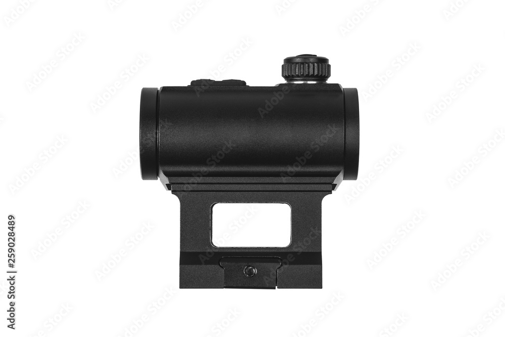 black optical sniper scope isolated on white back
