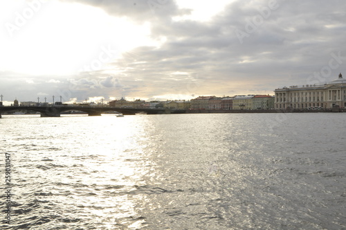 sunset on the river