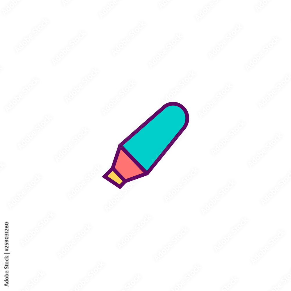 Highlighter icon design. Stationery icon vector design Highlighter icon design. Stationery icon vector design