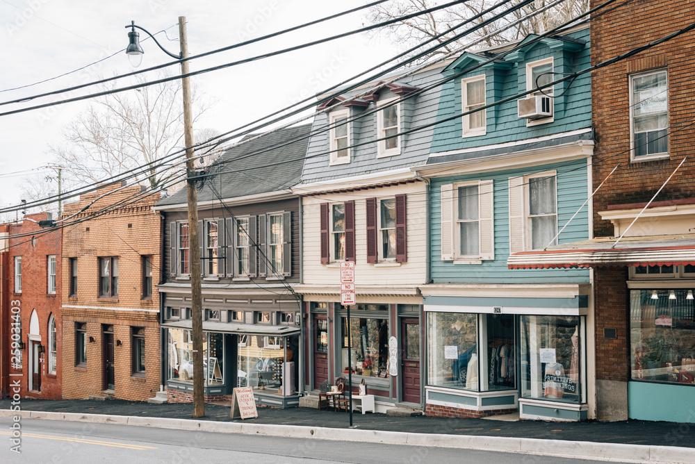 Main Street in downtown Old Ellicott City, Maryland
