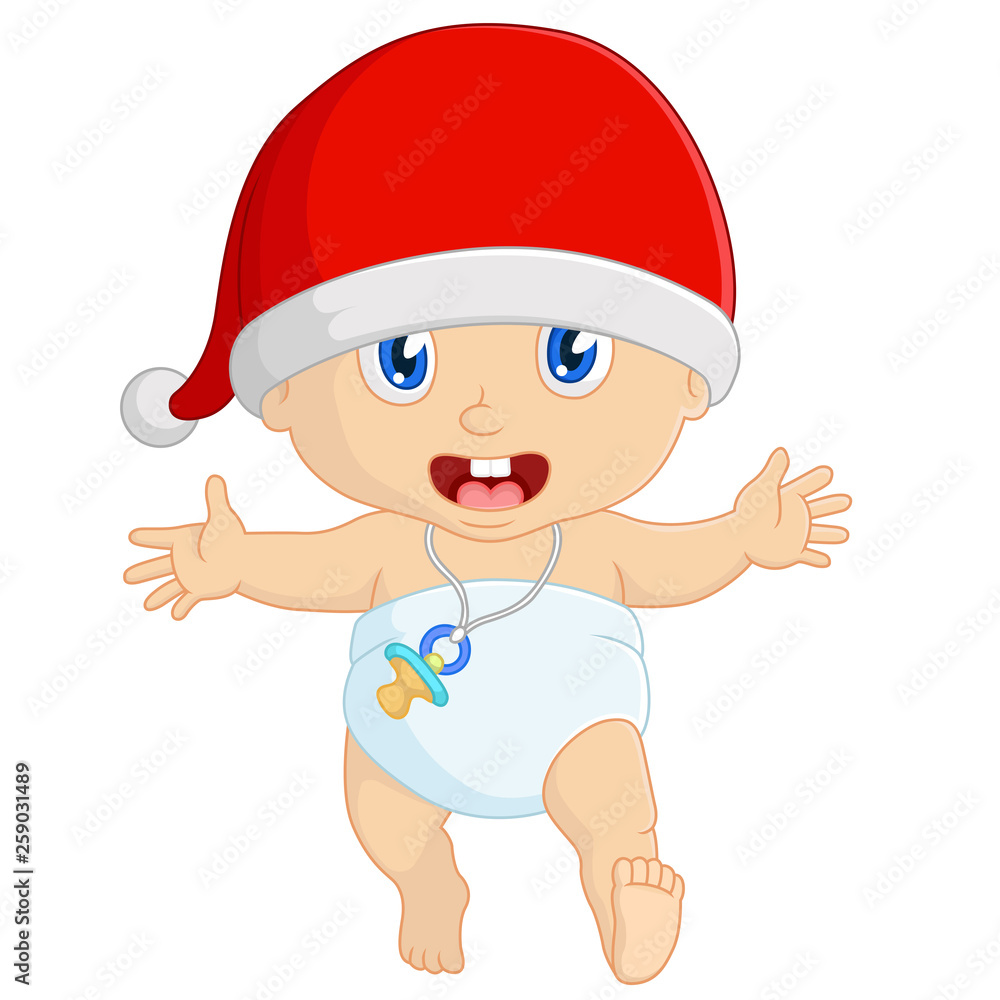 Cartoon baby in christmas Cartoon baby in christmas