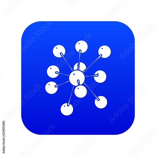 Cresols molecule icon blue vector isolated on white background