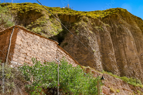 View on the rocks and the mountains of Iruya, Argentina photo