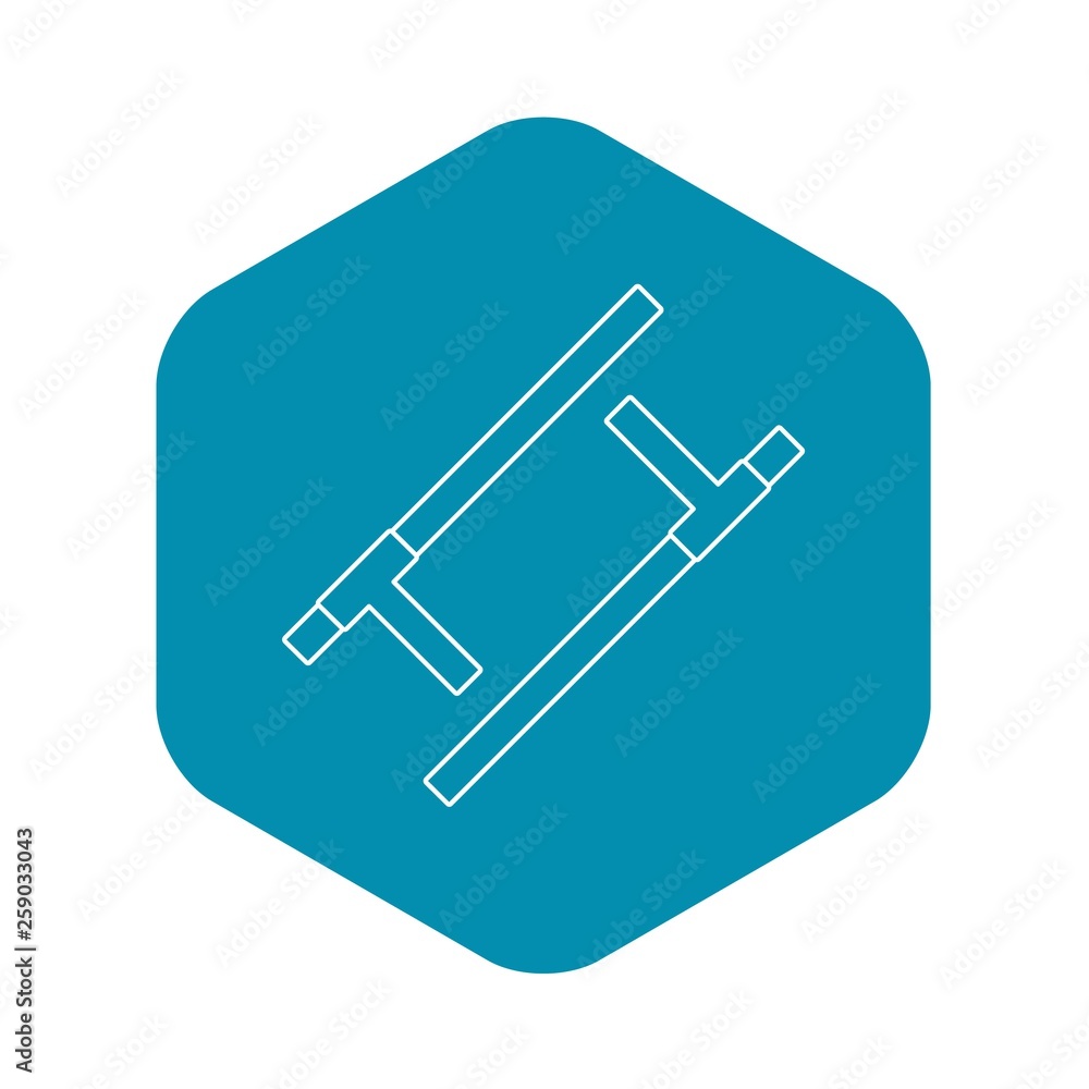 Tonfa weapon icon. Outline illustration of tonfa weapon vector icon for web Tonfa weapon icon. Outline illustration of tonfa weapon vector icon for web