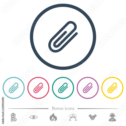 Free Download Attachment flat color icons in round outlines - GFXLoad
