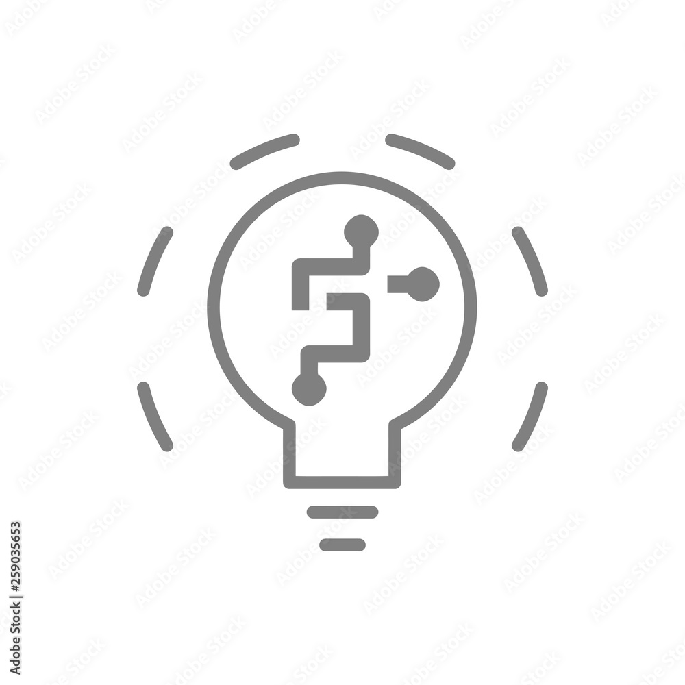 idea, bulb, light, energy bulb, head, thinking, creative business idea grey color icon