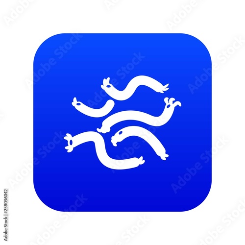 Escherichia coli virus icon blue vector isolated on white background