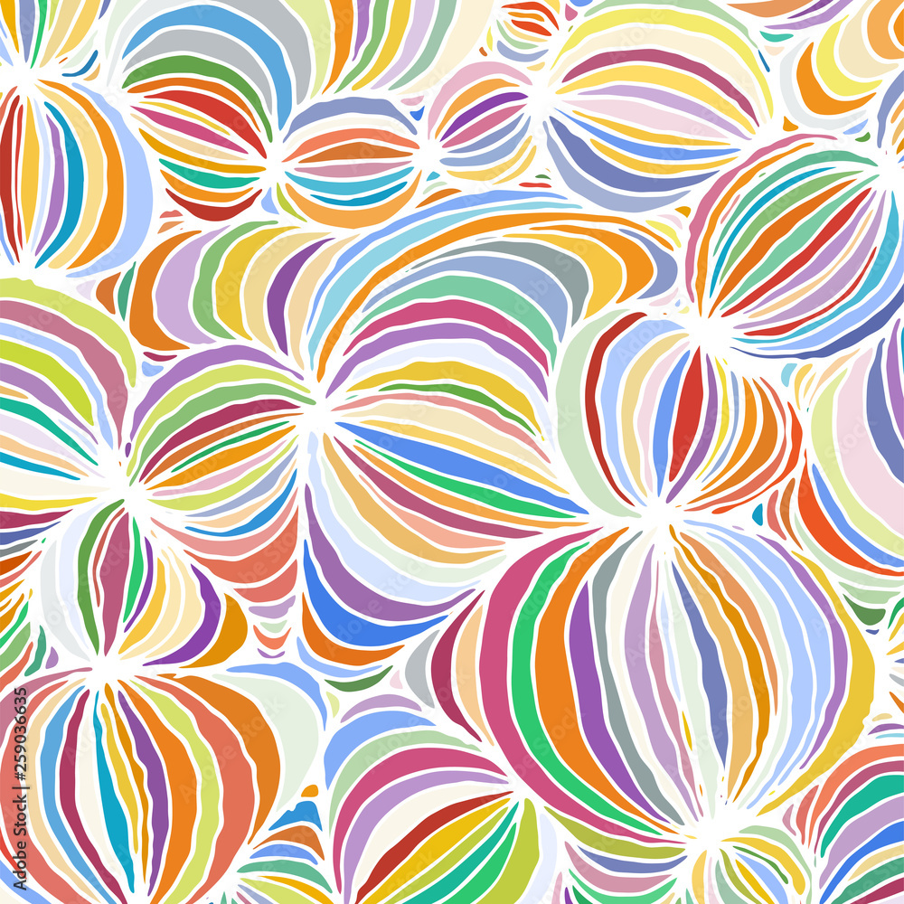 Vector doodle outline abstract ornamental ball stripe background Vector doodle outline abstract ornamental ball stripe background