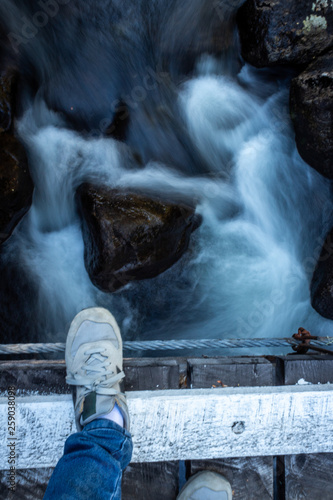 Waterfall running below my feet