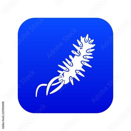 E coli bacteria icon blue vector isolated on white background