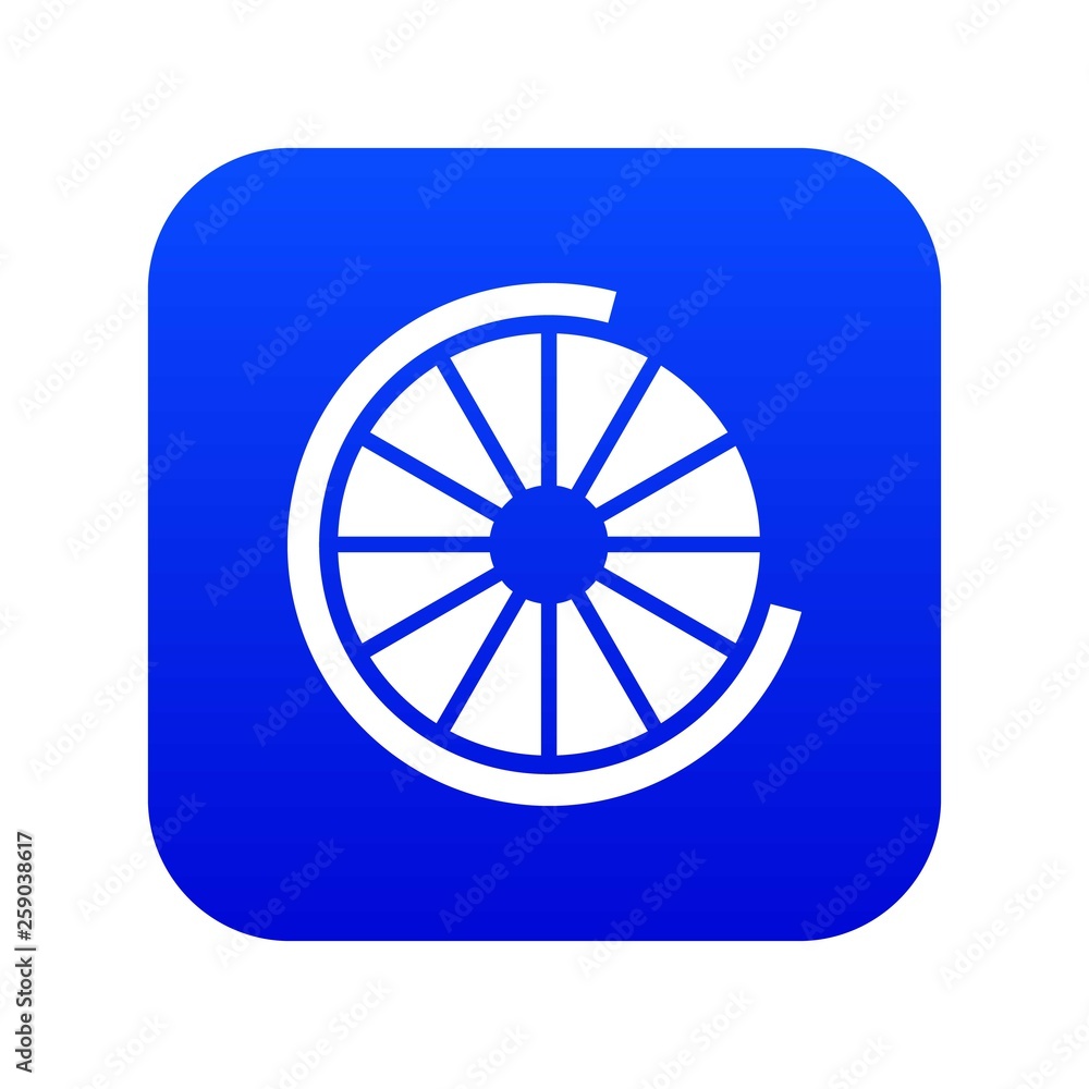 Sign incomplete download icon digital blue for any design isolated on white vector illustration Sign incomplete download icon digital blue for any design isolated on white vector illustration