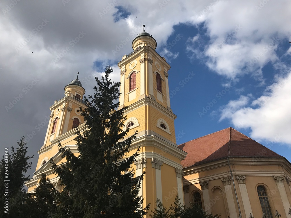Obraz premium View of reformed church Cluj-Napoca Romania