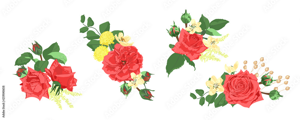 Wedding Card Invite Design, Vector Roses. Wedding Card Invite Design, Vector Roses.