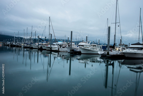 Fishing and tour boats in Resurrection Bay getting ready for the day.