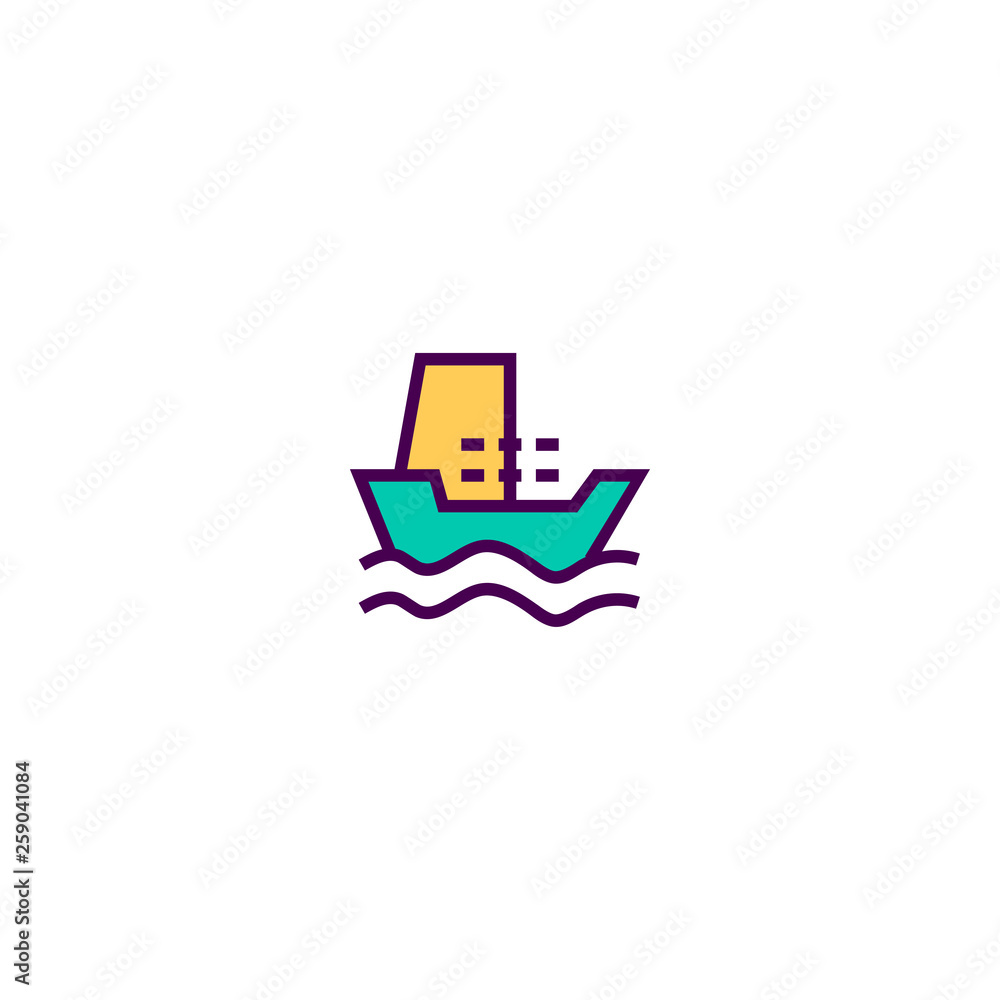 Obraz premium Ship icon design. Transportation icon vector design