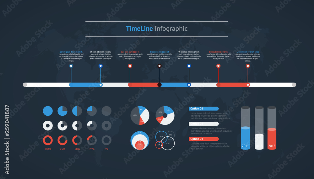 © bum_katya - Timeline vector infographic. World map © bum_katya - Timeline vector infographic. World map