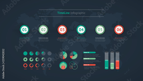 Timeline vector infographic. World map © bum_katya