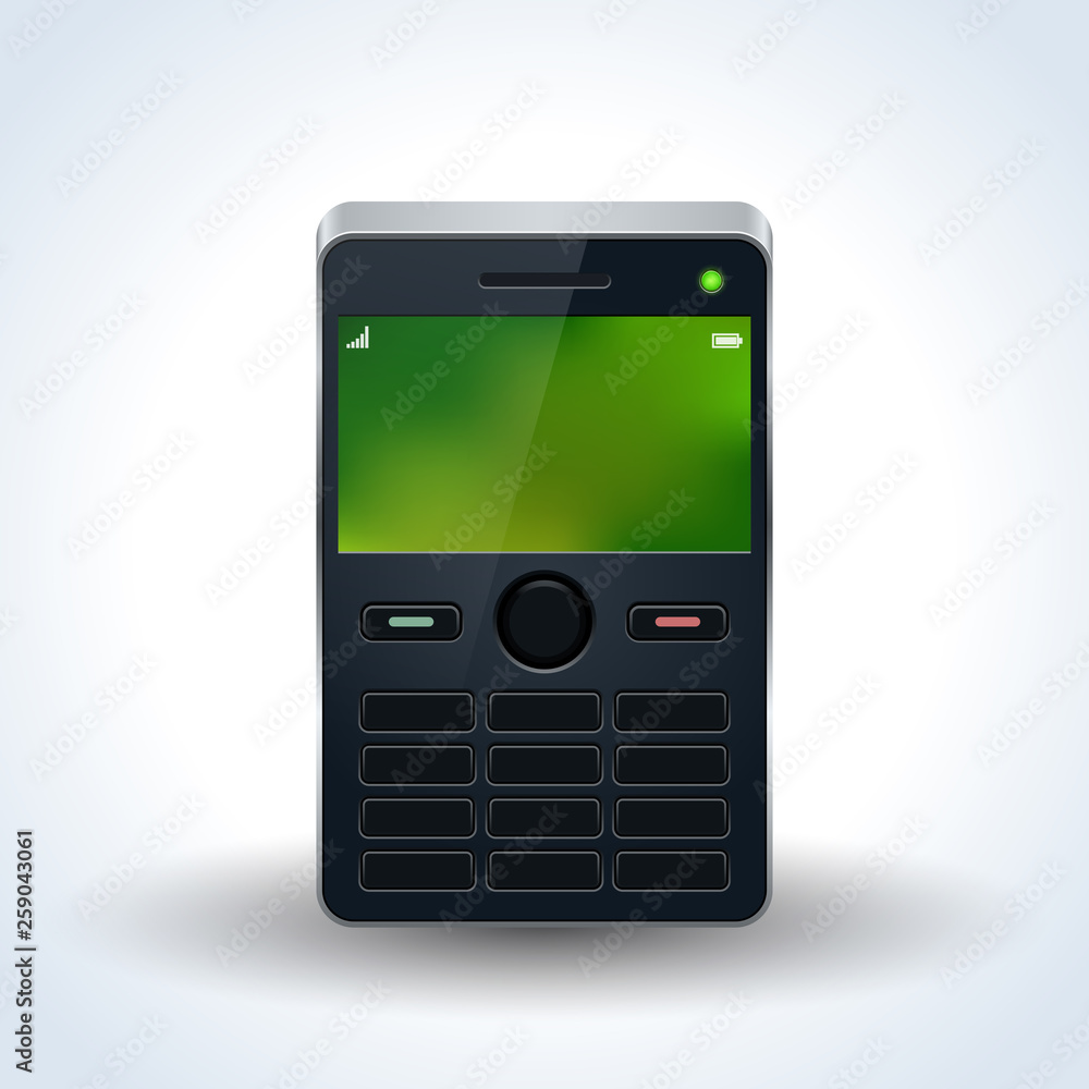 Old mobile phone realistic vector icon Old mobile phone realistic vector icon