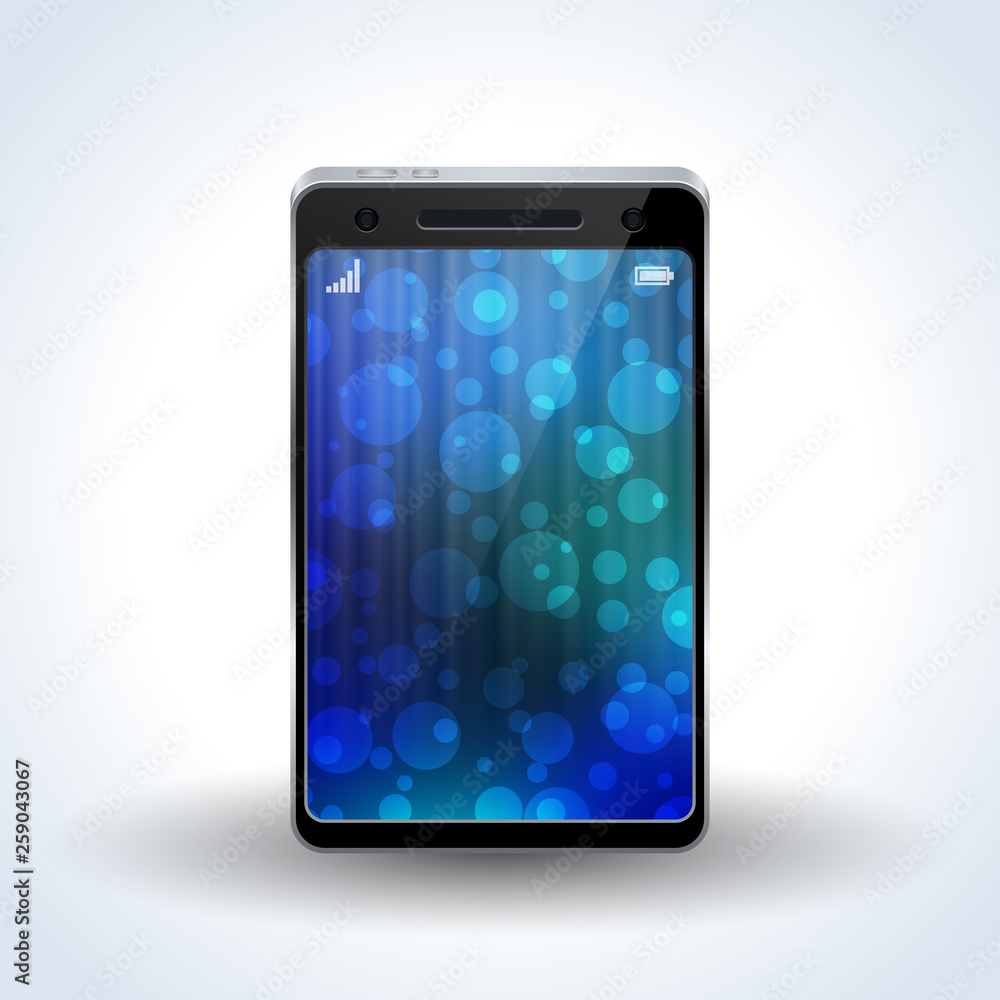 Realistic smartphone with abstract wallpaper vector illustration Realistic smartphone with abstract wallpaper vector illustration