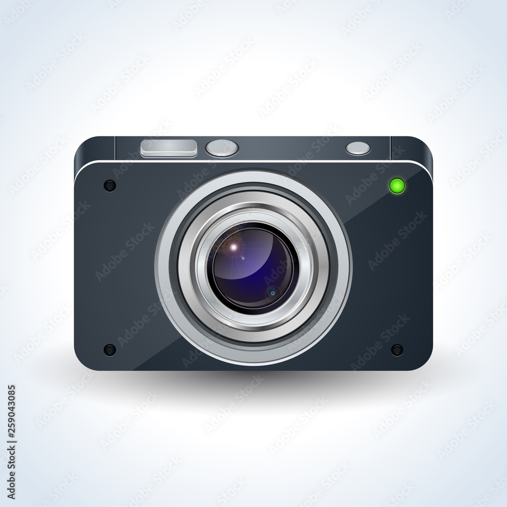 Realistic digital photo camera vector illustration Realistic digital photo camera vector illustration
