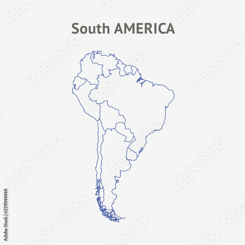Vector World Map. South America