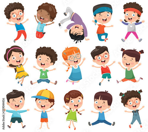 Vector Illustration Of Cartoon Children