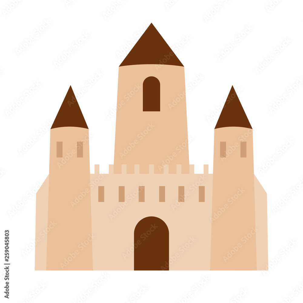 Front view of a castle