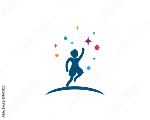 Kids logo concept vector