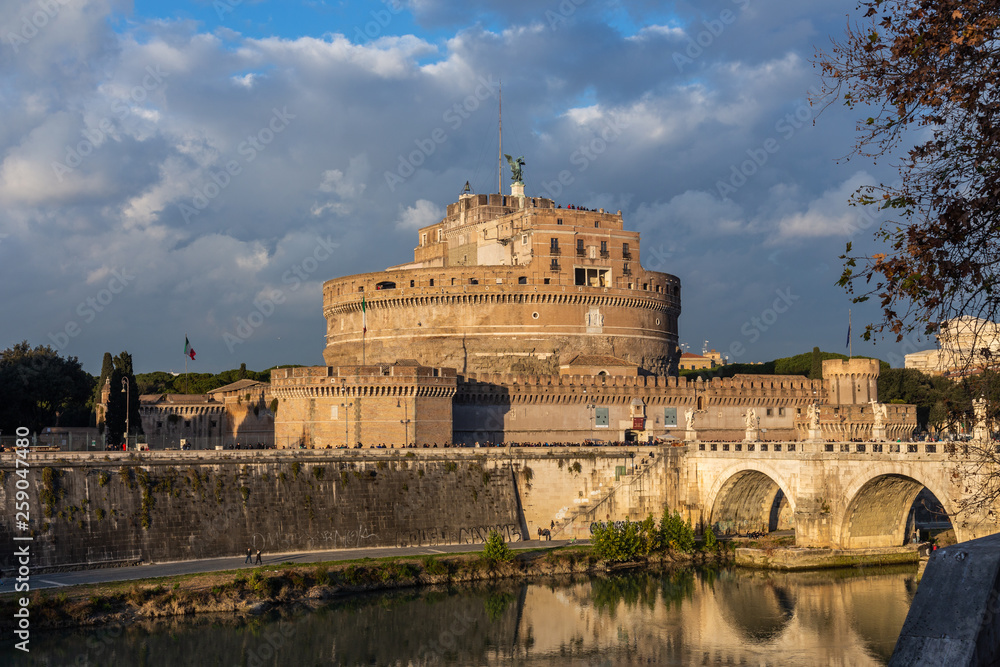 View of the Castle of St. Angel, round castle of the II century View of the Castle of St. Angel, round castle of the II century