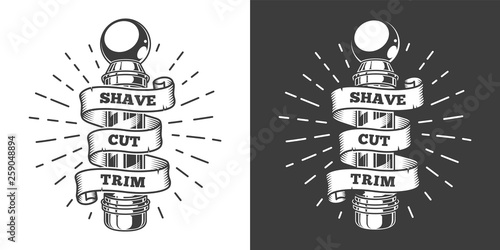 Vintage monochrome barbershop emblem
