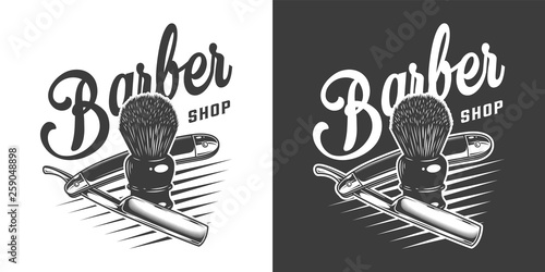 Monochrome barbershop badge