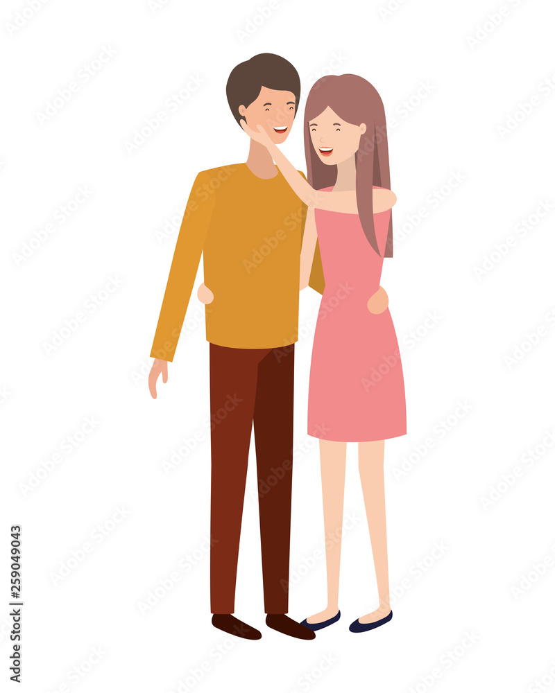 young couple avatar character young couple avatar character
