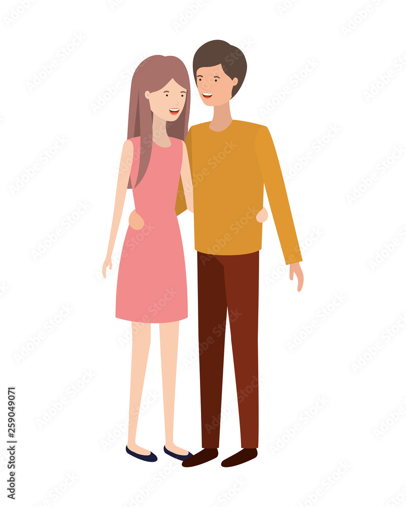 young couple avatar character young couple avatar character