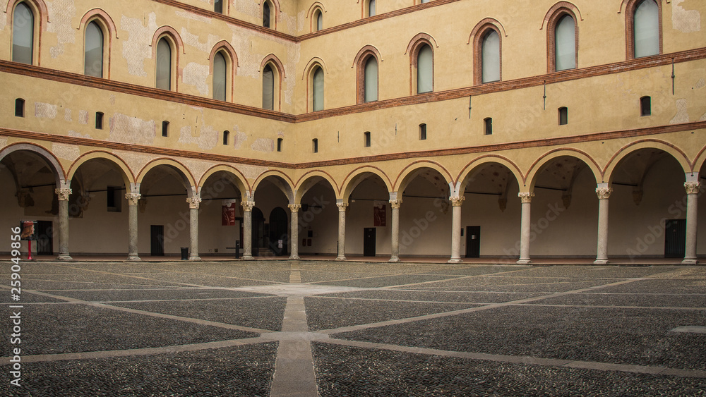 courtyard of sforzesco castle