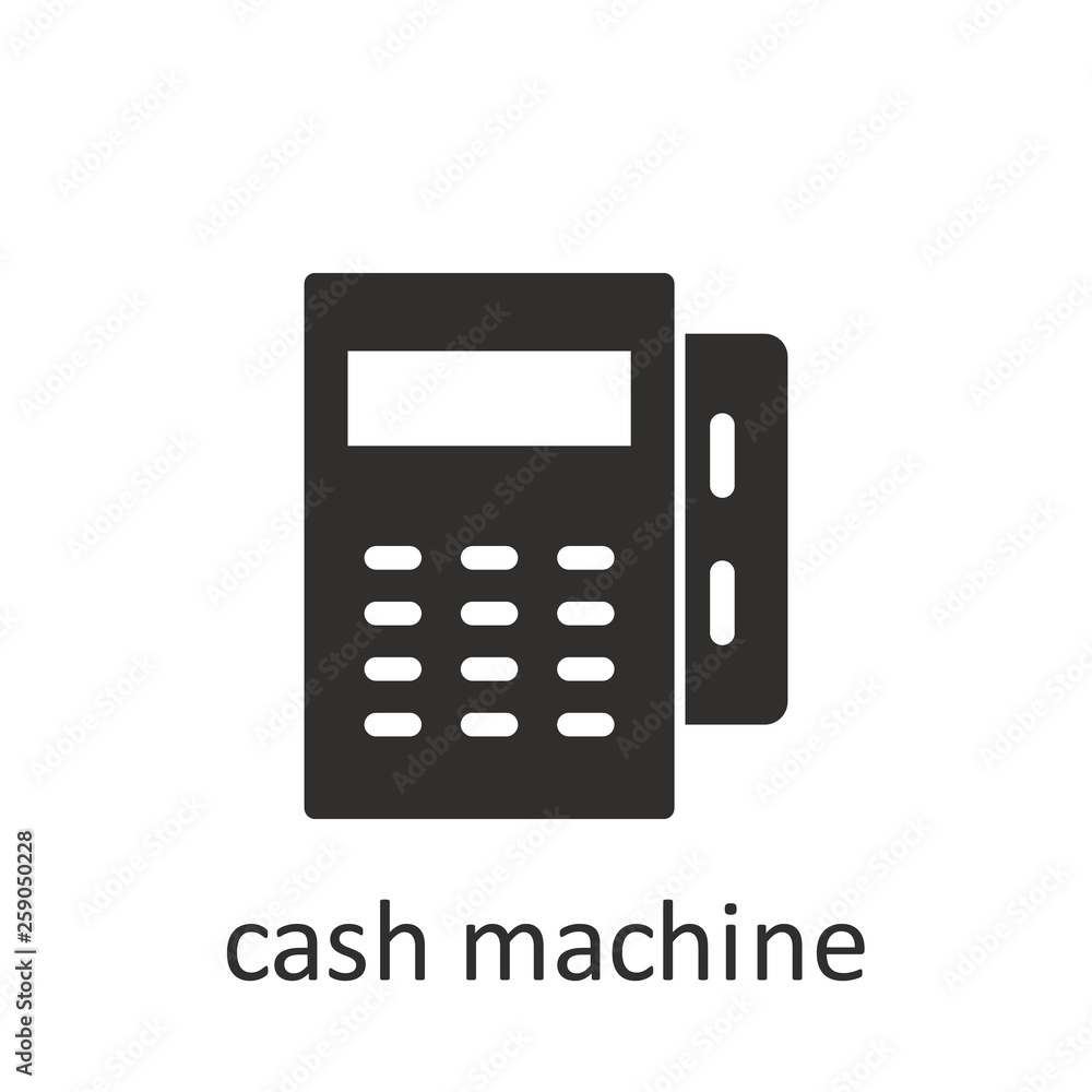 Cash machine, icon, black. Element mobile concept and web apps illustration. Thin line icon for website design and development, app development. Vector icon Cash machine, icon, black. Element mobile concept and web apps illustration. Thin line icon for website design and development, app development. Vector icon