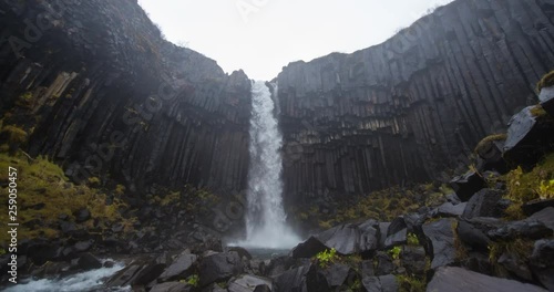 Timelapse of Svartifoss waterfall in Iceland