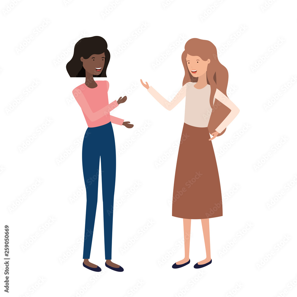 Obraz premium young women standing avatar character