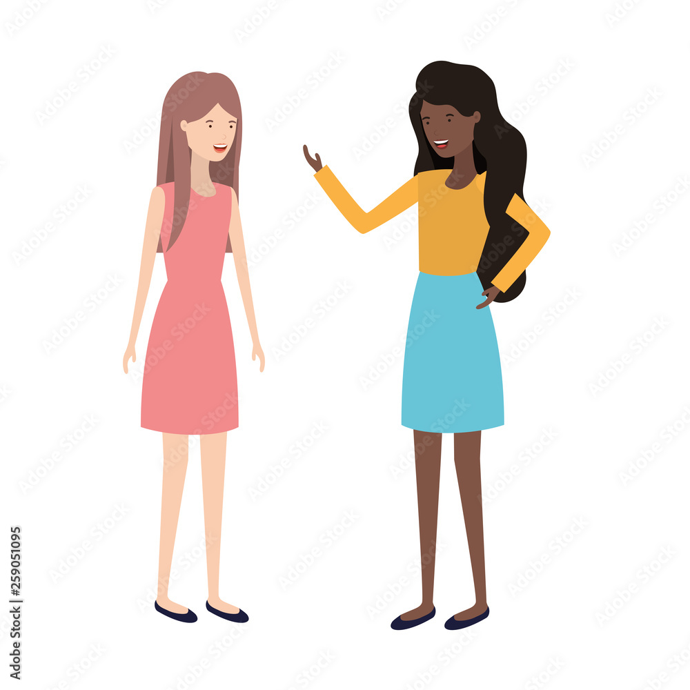 young women standing avatar character young women standing avatar character