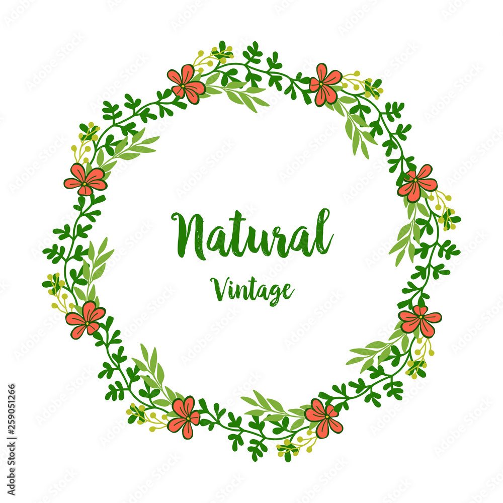 Vector illustration elegant green leafy flower frame with natural vintage templates Vector illustration elegant green leafy flower frame with natural vintage templates