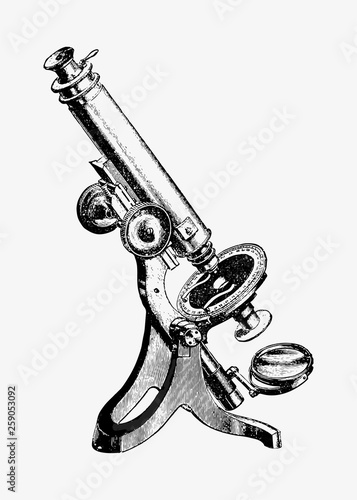 Microscope in vintage style