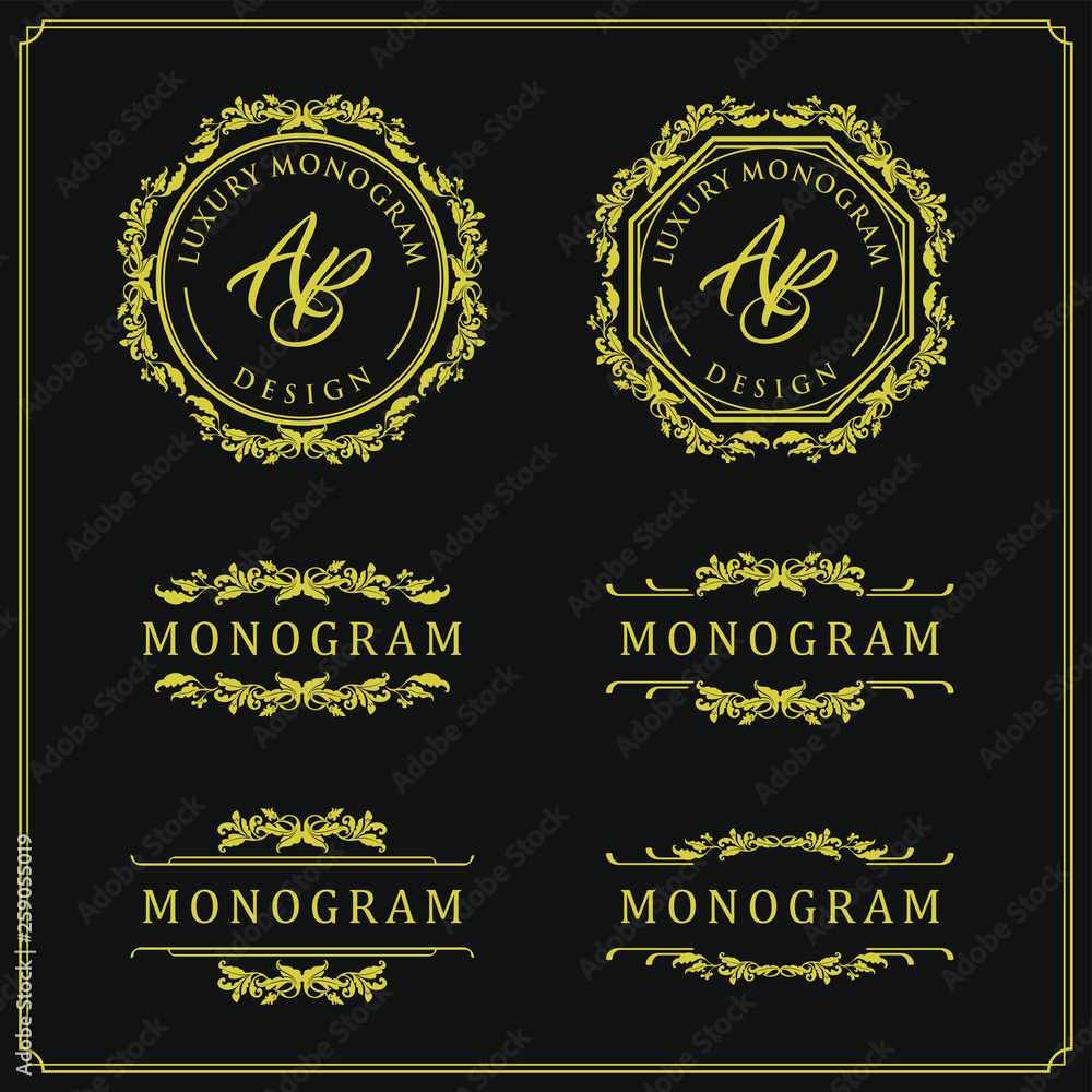 Luxury design set for wedding and decoration Luxury design set for wedding and decoration