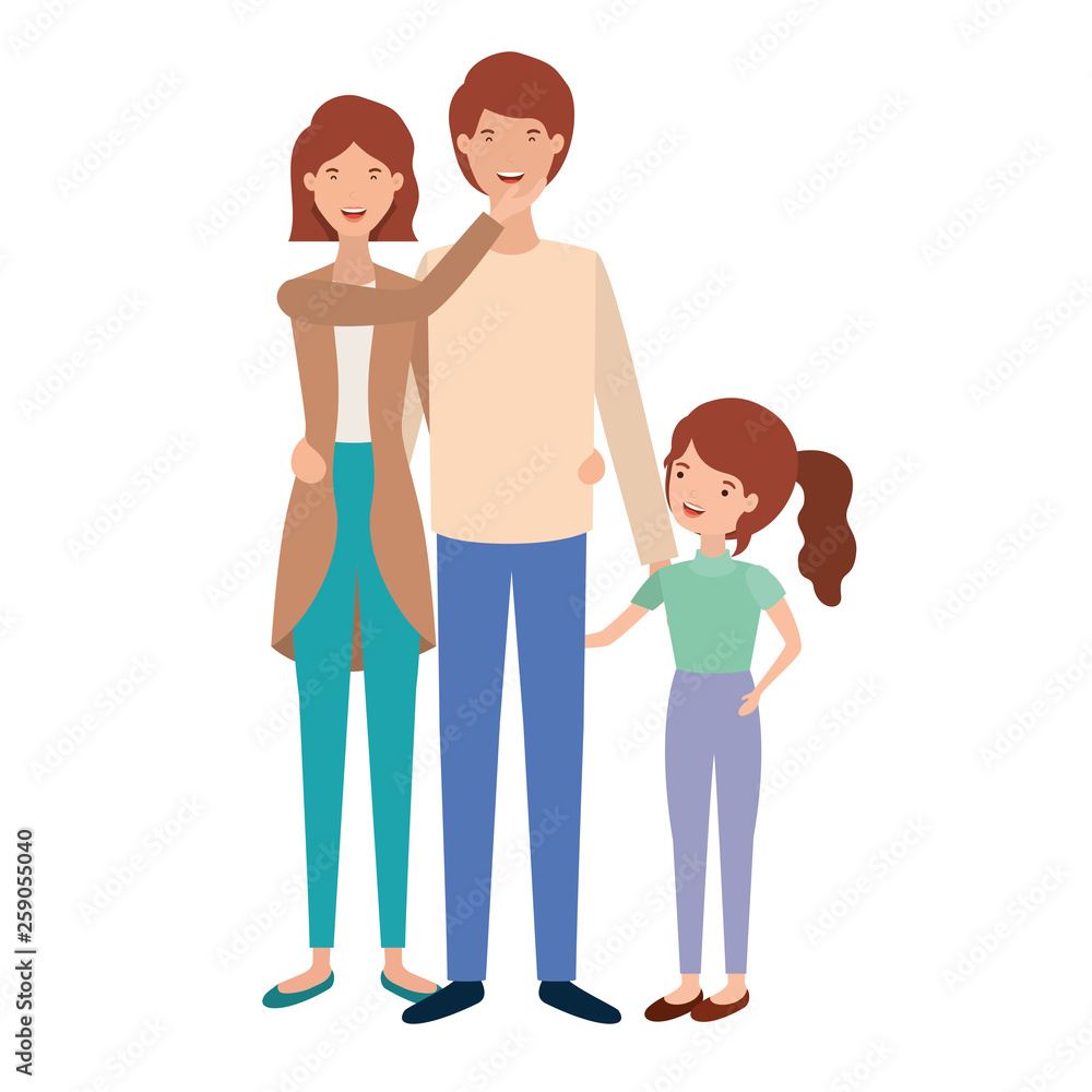 parents couple with daughter avatar parents couple with daughter avatar