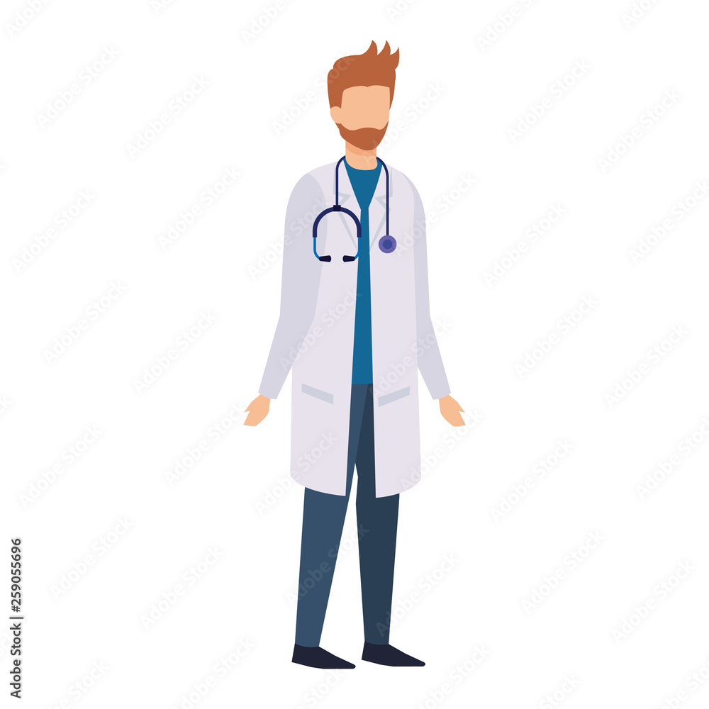 professional doctor with stethoscope character professional doctor with stethoscope character