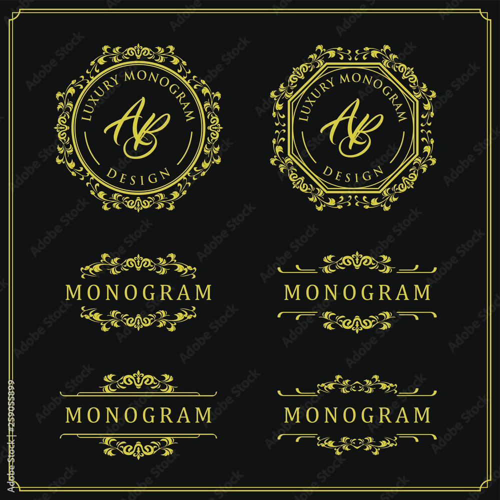 Luxury design set for wedding and decoration Luxury design set for wedding and decoration