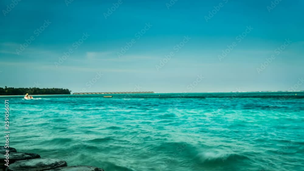 Timelapse of the people do sports at sea, Maldives Timelapse of the people do sports at sea, Maldives