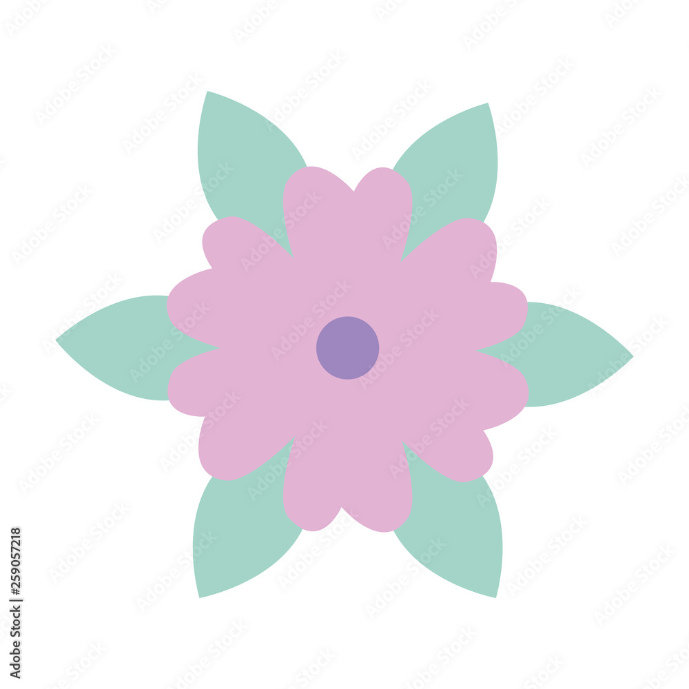 beautiful flower with leafs decorative icon beautiful flower with leafs decorative icon